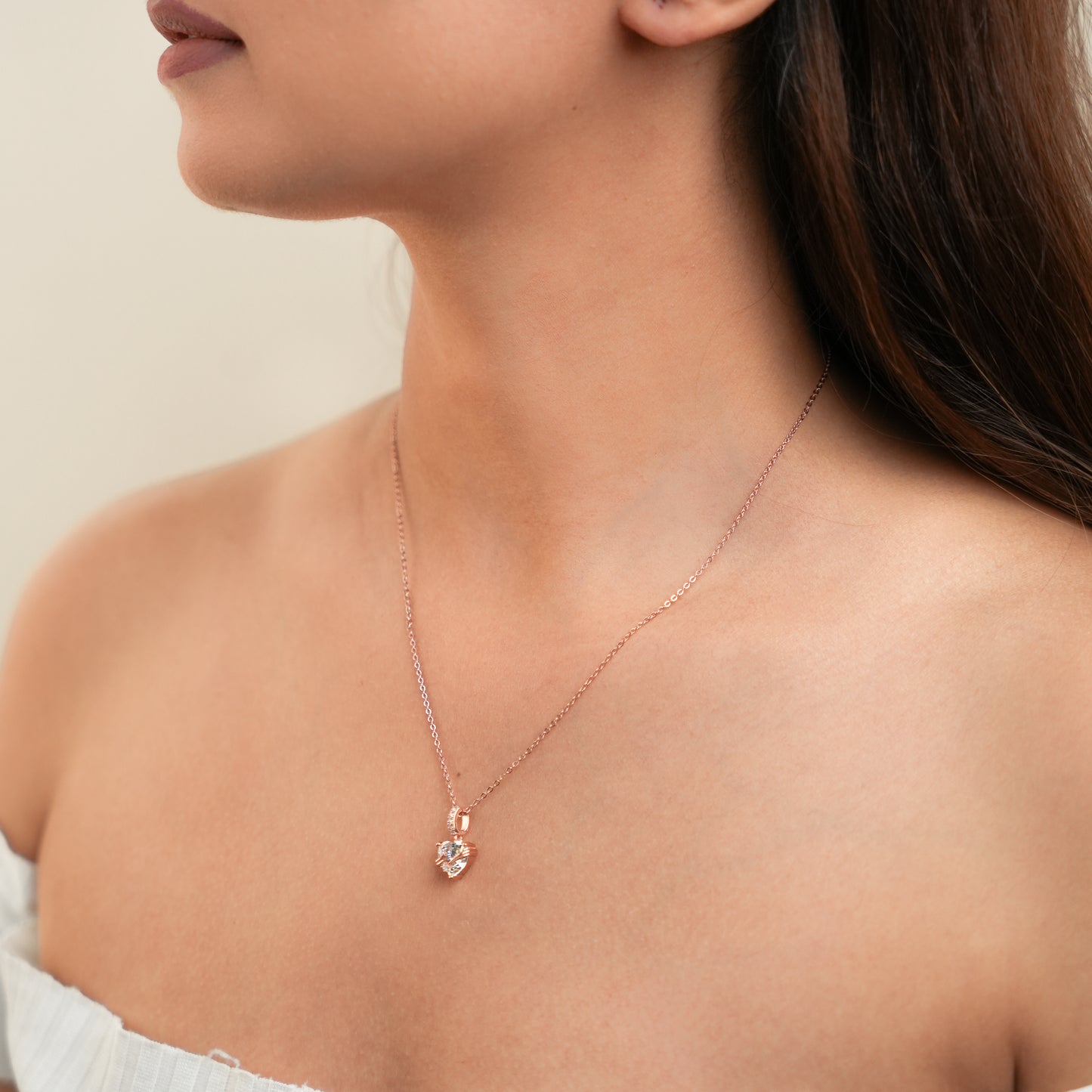 I Heart You - Rose gold Pendant and Chain