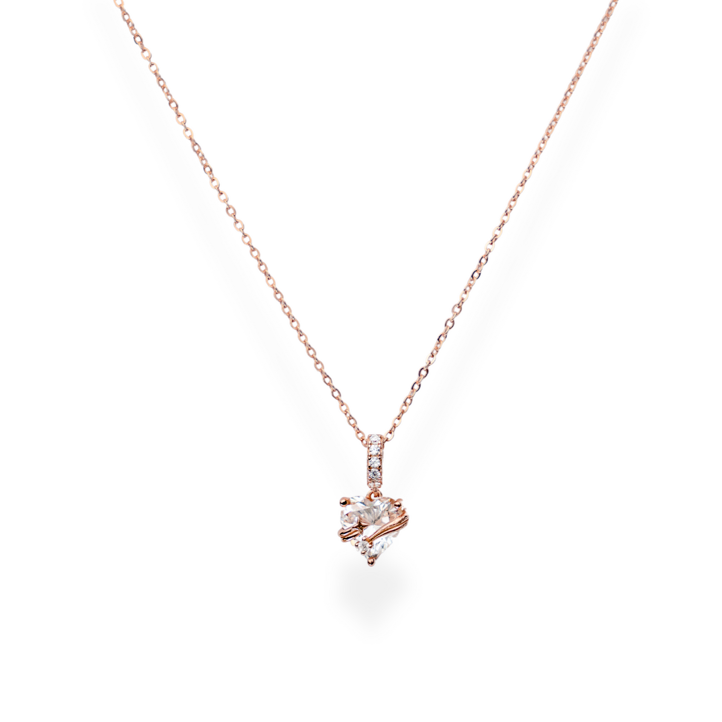 I Heart You - Rose gold Pendant and Chain