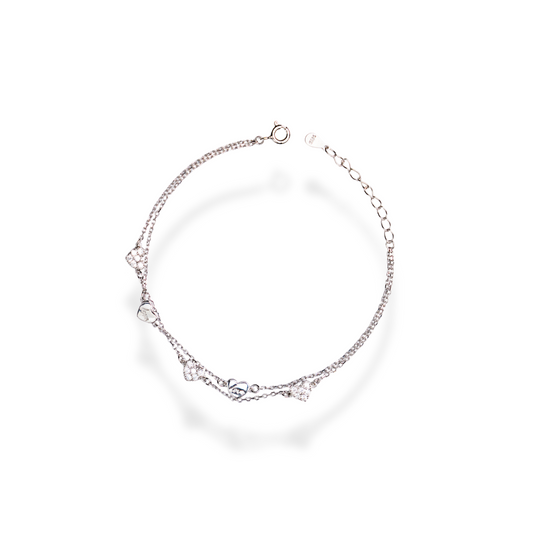 Teenage Love - Heart Shaped Silver Bracelet