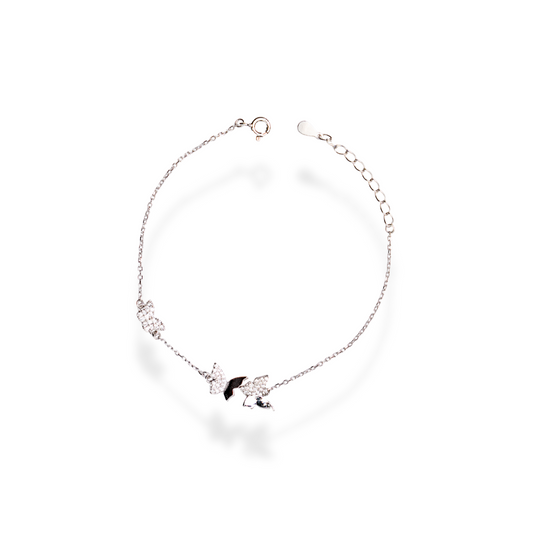 Hebe - Butterfly Silver Bracelet - Adjustable