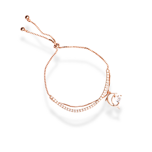 Amphitrite - Rose Gold Dolphin Bracelet - Adjustable