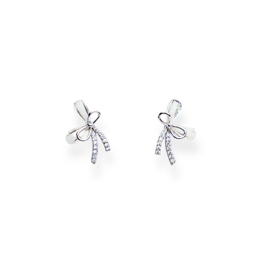 Bow-shaped Silver Studs