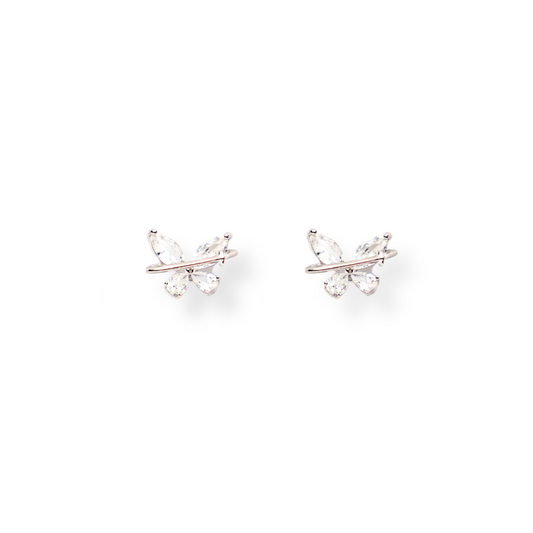 Demeter - Silver Butterfly Studs