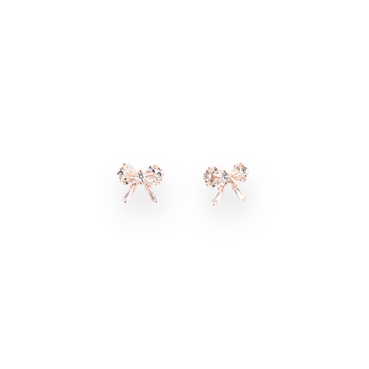 Boujee - Rose Gold Bow Earrings