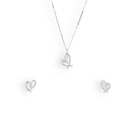 Love At First Sight - Silver Earrings & Pendant Set