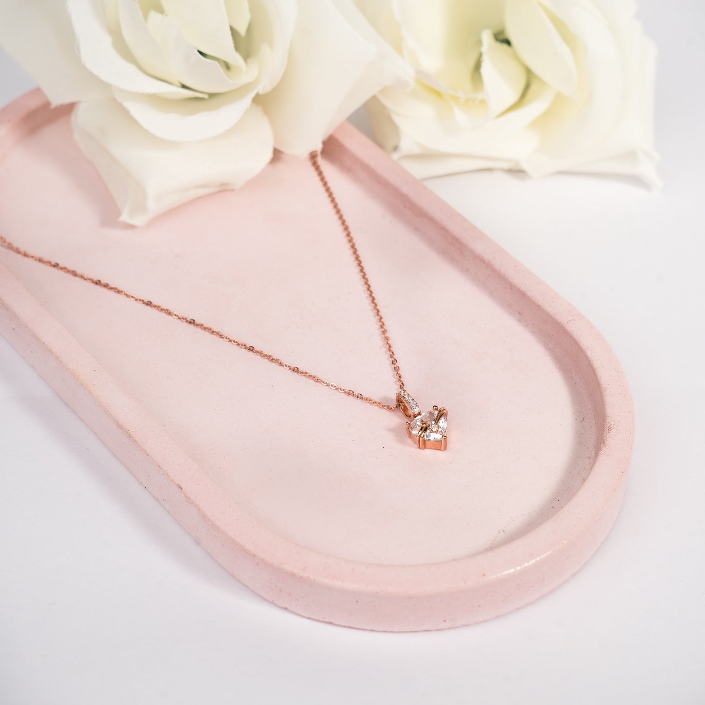 I Heart You - Rose gold Pendant and Chain